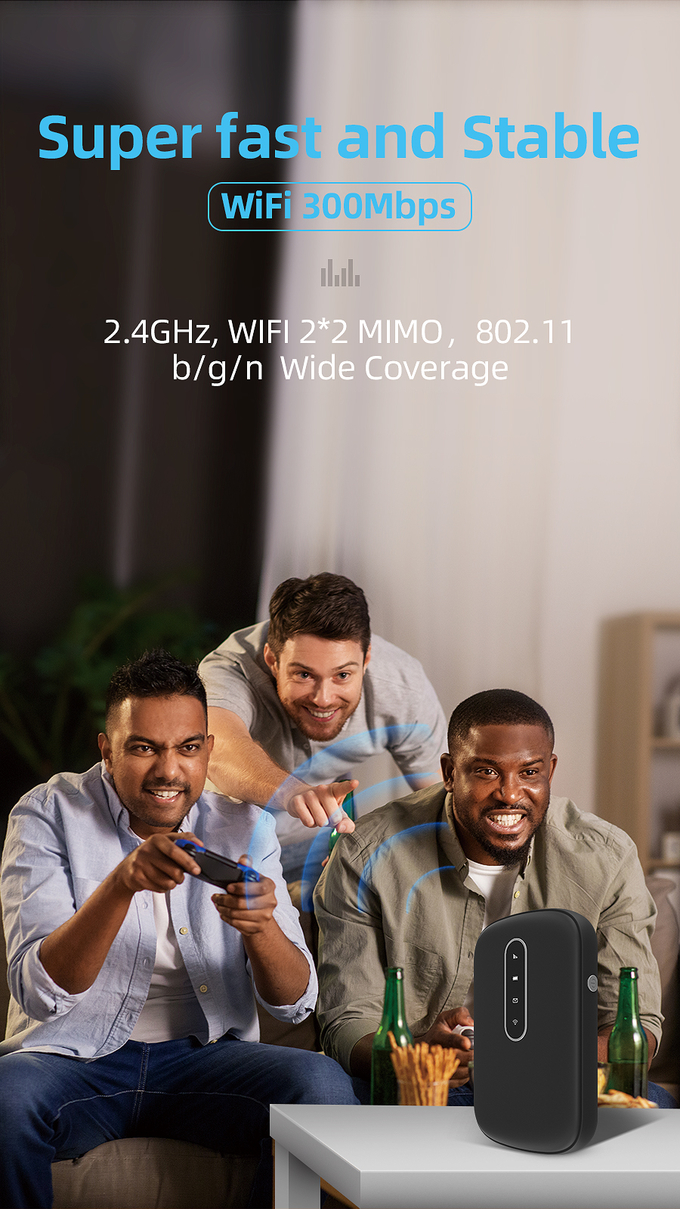 2.4GHz φορητός διαποδιαμορφωτής WiFi με την κινητή δυναμική ζώνη LTE Διαδίκτυο 1 υποδοχών κάρτας 4G Sim