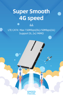 Κινητός δρομολογητής δυναμικής ζώνης 4G Lte υψηλής ταχύτητας 150Mbps για την μπαταρία ταξιδιού 2100mAh